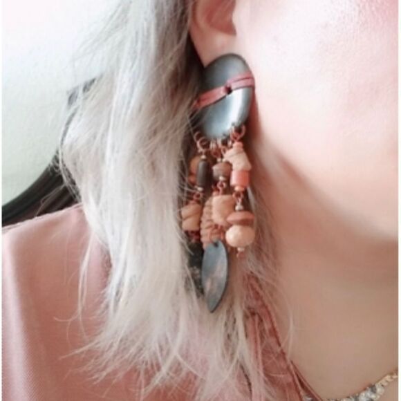 Earrings boohoo terracotta south west - Picture 3 of 11